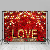 Aperturee - Love Light Rose Wood Floor Valentines Day Backdrop